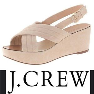 J. CREW Beige Suede “Marcie” platform Sandal
